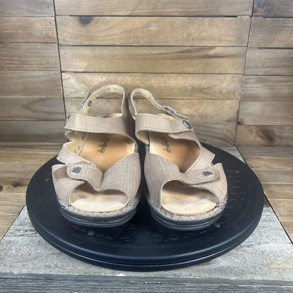 Finn Comfort Sandals Womens US 8 Strappy Flats Hook & Loop Brown Leather UK 5.5 - Picture 2 of 10